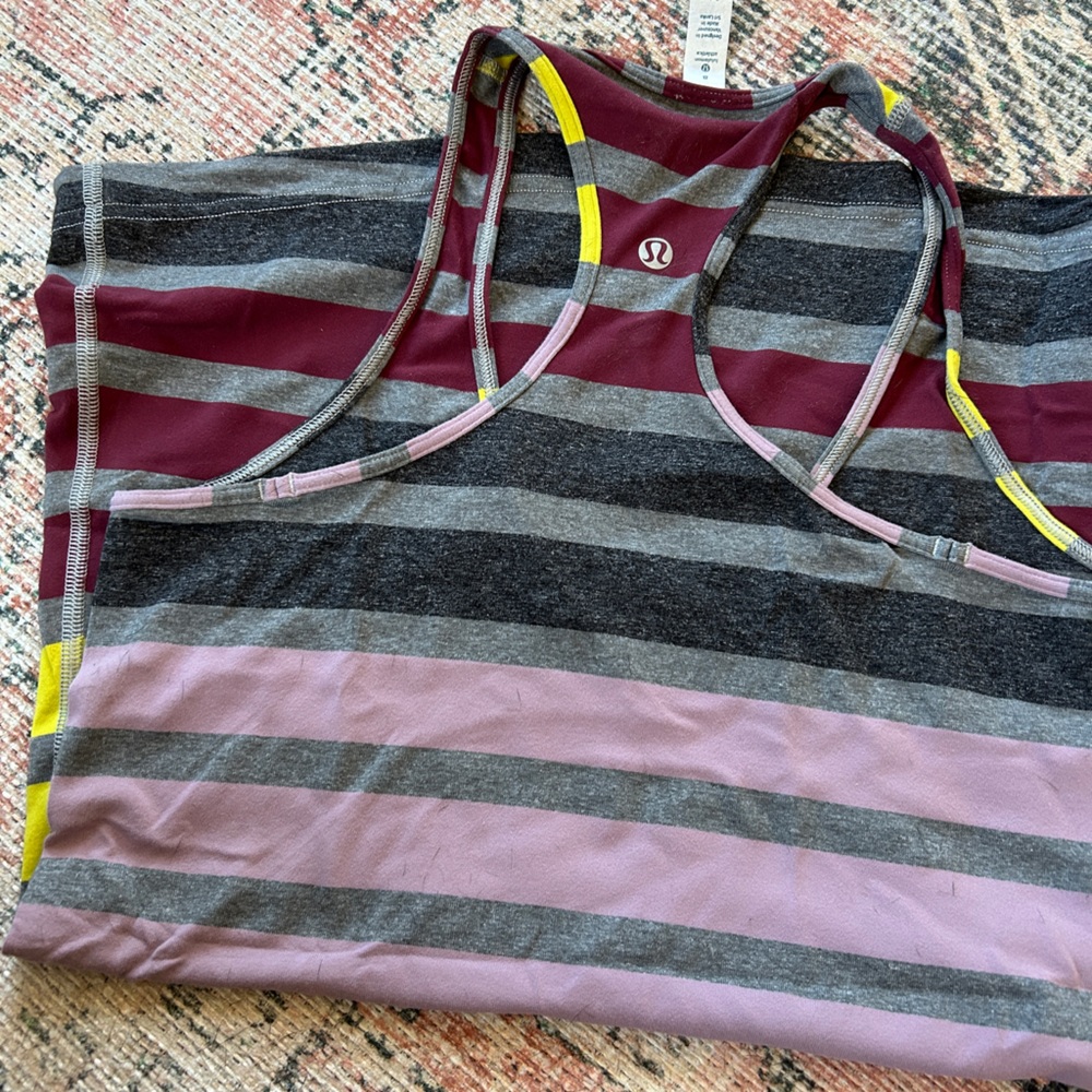 Lululemon Stripe Racerback Tank 8 - Picture 2 of 2